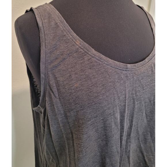 Eileen Fisher Organic Linen Jersey Long Tank Mink Gray Large - Picture 2 of 7